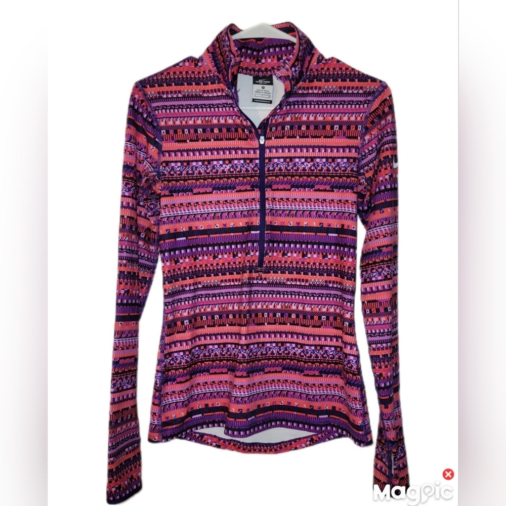Juniors Nike Drifit Pro Sz Sm Half Zip Colorful Purple Multicolor Jacket